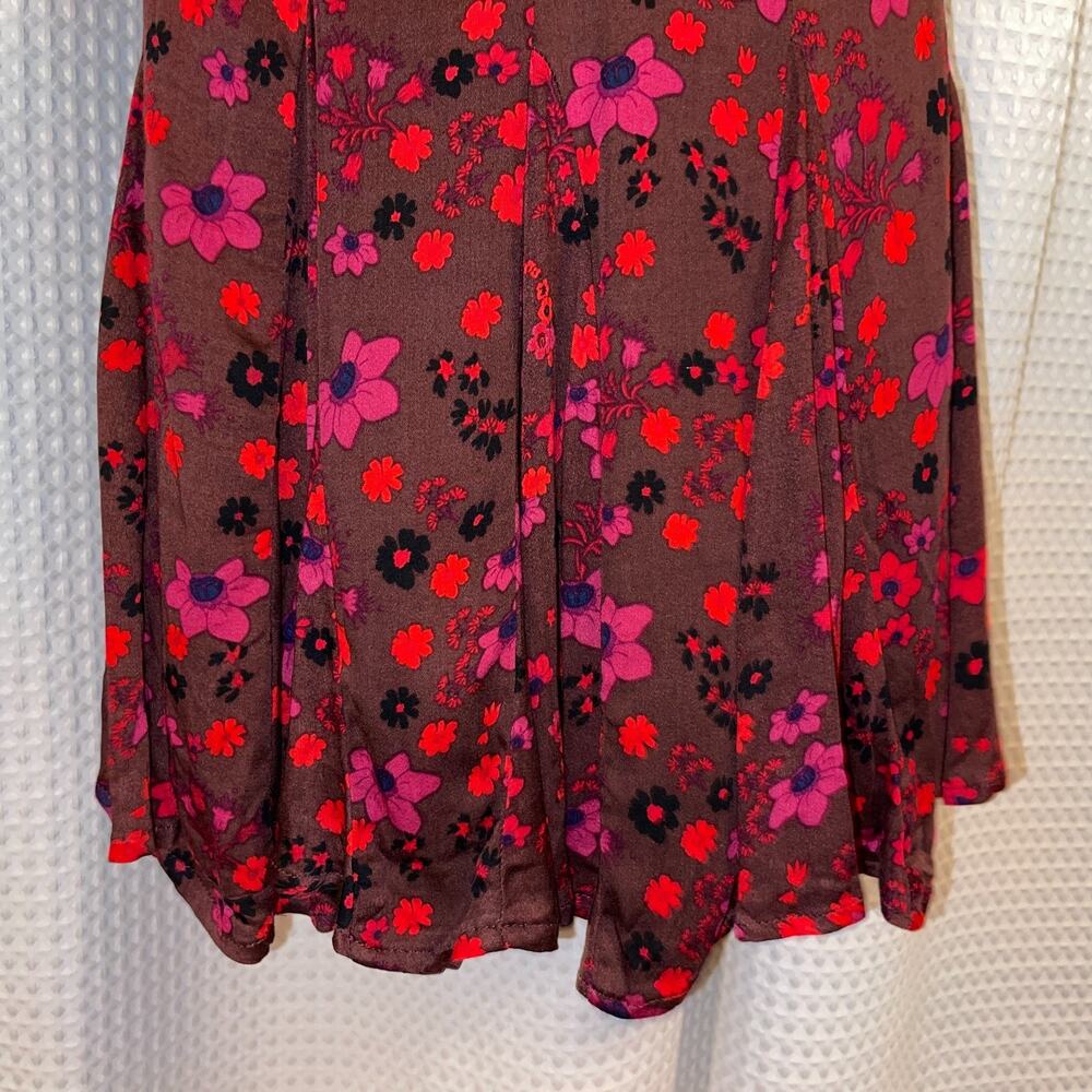 NWT Free People It Takes Two Wrap Knit Skater Dress in Plum Combo Sz. M - Picture 8 of 10